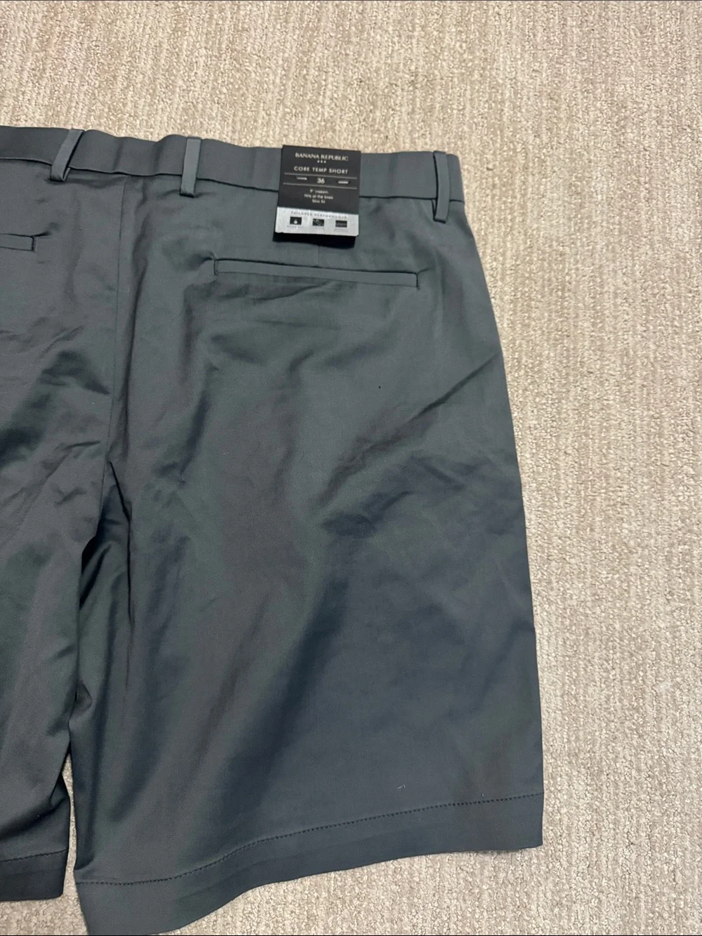 Banana Republic Mens 36 Dark Gray Core Temp Chino Shorts 9